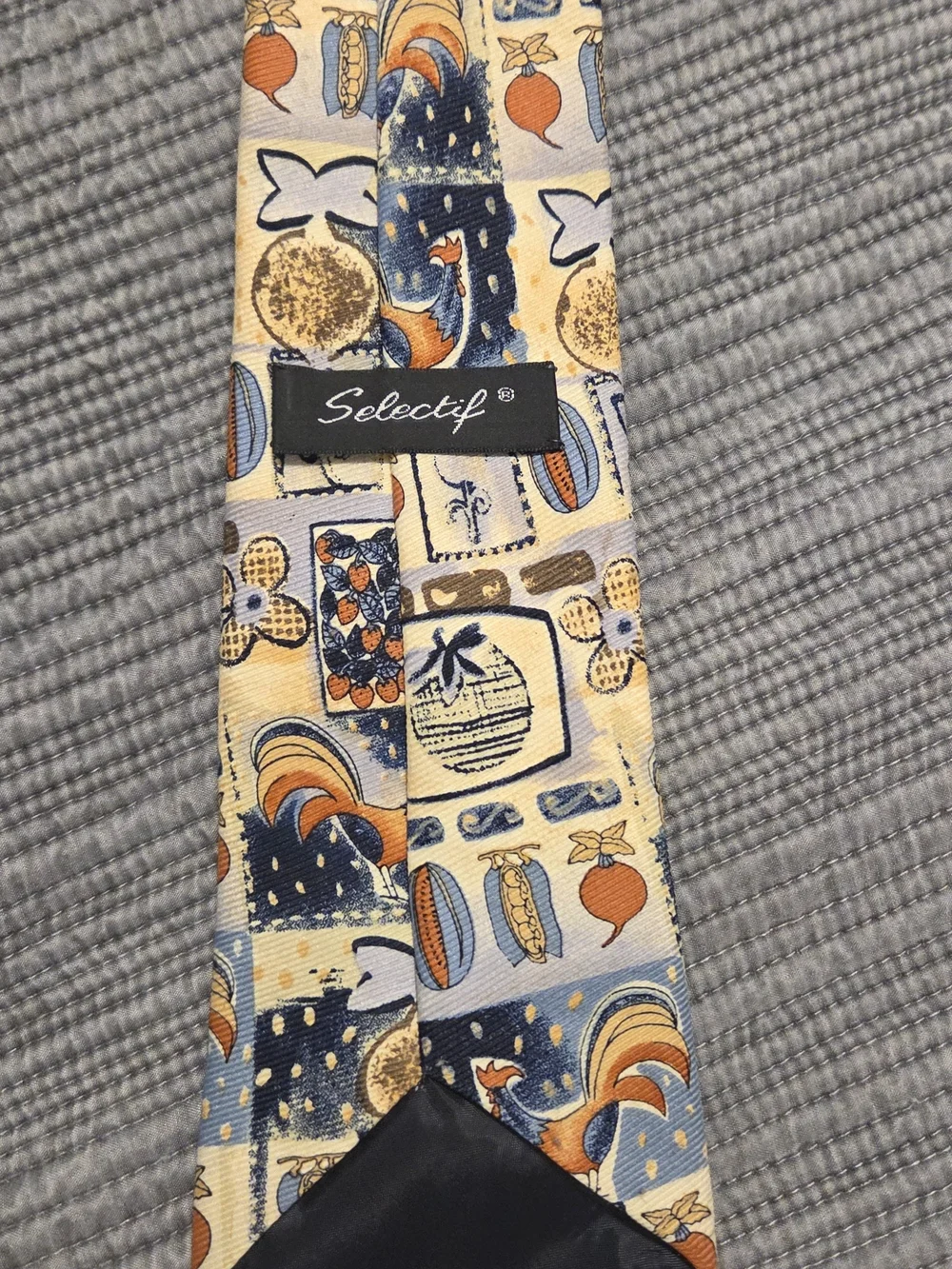 Kids Patterned Tie-Style Pajama Accessory in Cream and Blue